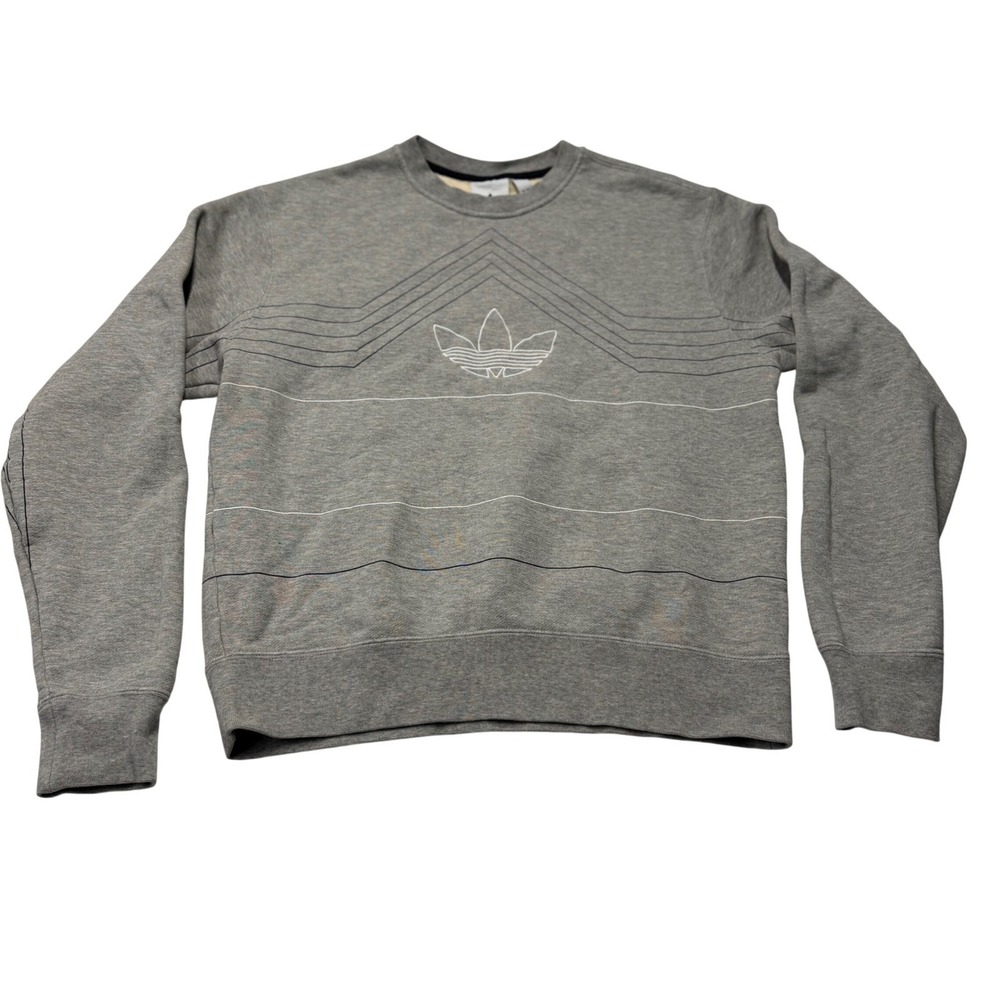 Adidas‎ Originals Sweatshirt Gray Trefoil Graphic Crewneck Mens M Streetwear